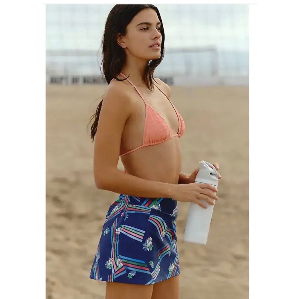DAILY PRACTICE BY ANTHROPOLOGIE Printed Skort Navy Large NWT New casual